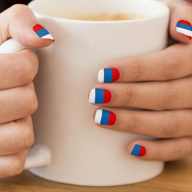Patriotic Russian Pan Slavic flag Minx Nail Wraps (Insitu - Mug)