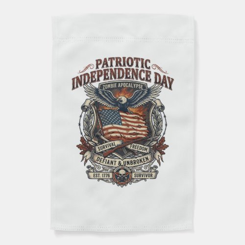 Patriotic Rust Flag Survivor Zombie Apocalypse Fre