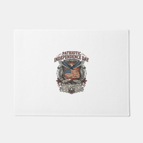 Patriotic Rust Flag Survivor Zombie Apocalypse Fre Doormat