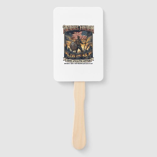Patriotic Rust Flag Survivor Zombie Apocalypse Fre Hand Fan