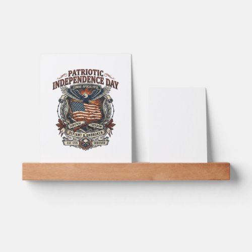 Patriotic Rust Flag Survivor Zombie Apocalypse Fre Picture Ledge