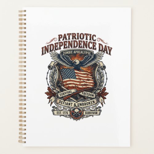 Patriotic Rust Flag Survivor Zombie Apocalypse Fre Planner