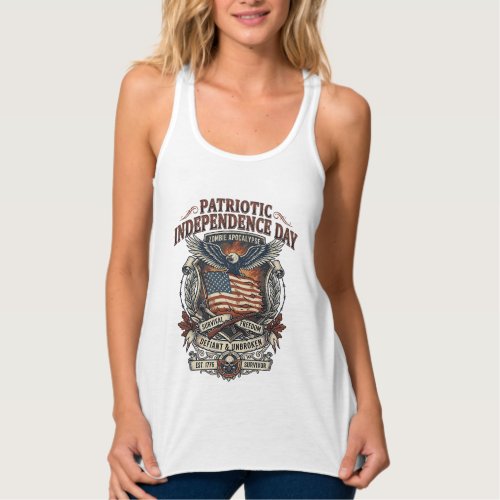 Patriotic Rust Flag Survivor Zombie Apocalypse Fre Tank Top