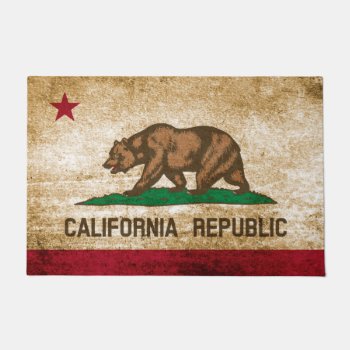 Patriotic Rustic California Republic Flag Doormat by clonecire at Zazzle