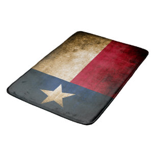 Patriotic Rustic Flag of Texas Bathroom Mat