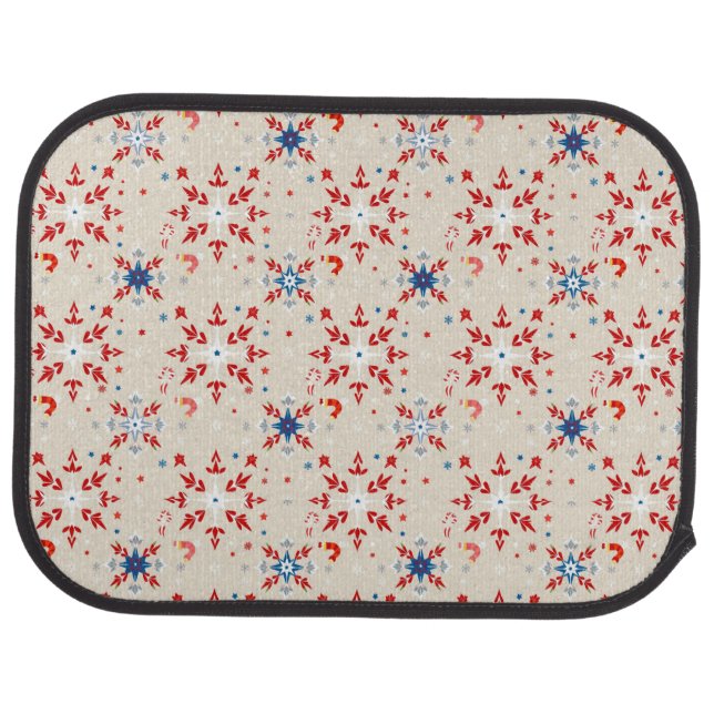 Patriotic Rustic Red White Blue Car Rear Floor Mat (Rear)