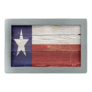 Patriotic Rustic Wood Texas Flag design. Belt Buckle