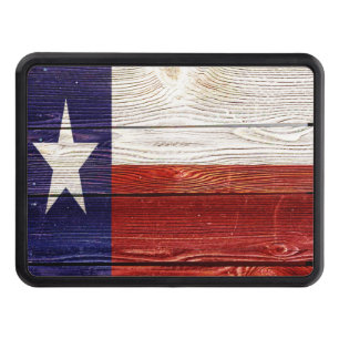 Patriotic Rustic Wood Texas Flag Tow Hitch Cover