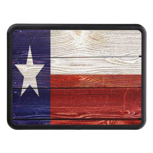 Patriotic Rustic Wood Texas Flag Tow Hitch Cover