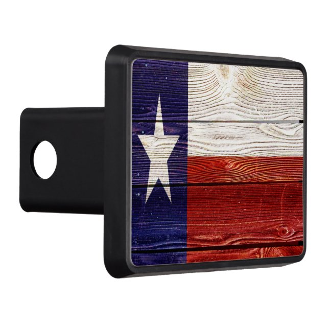 Patriotic Rustic Wood Texas Flag Trailer Hitch Cover (Right)