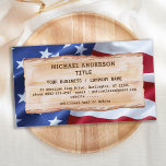 Patriotic Rustic Wood USA American Flag Business Card