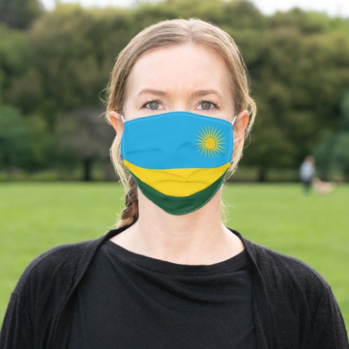 Patriotic Rwanda Flag Adult Cloth Face Mask