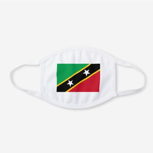 Patriotic Saint Kitts and Nevis Flag White Cotton Face Mask