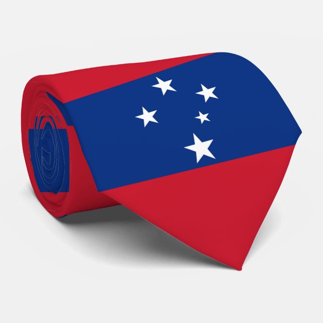 Patriotic Samoa Island flag Neck Tie (Rolled)