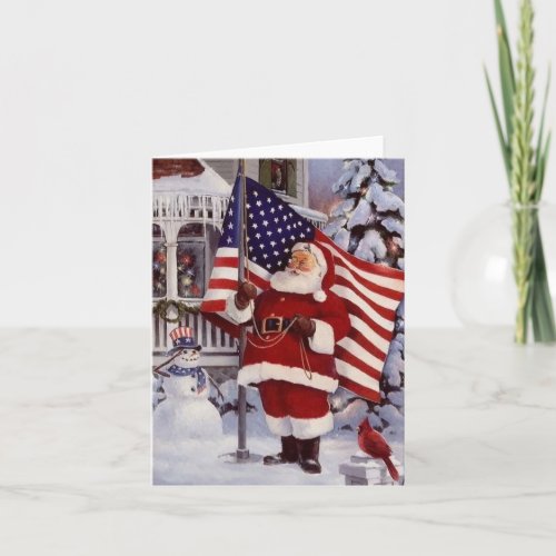 Patriotic Santa Card