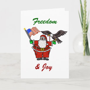 Patriotic Santa Christmas Card