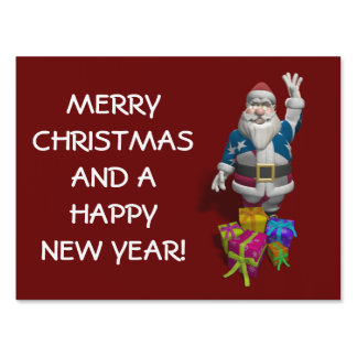 Patriotic Santa Claus Sign