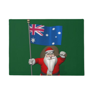 Patriotic Santa Claus Visiting Australia Doormat
