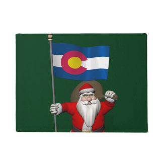 Patriotic Santa Claus Visiting Colorado Doormat
