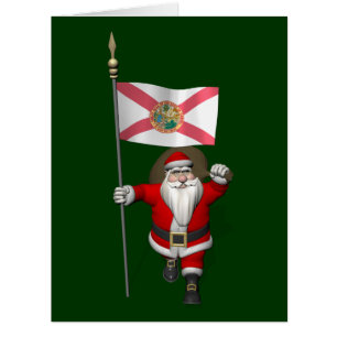 Patriotic Santa Claus Visiting Florida Cards