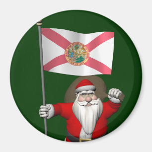 Patriotic Santa Claus Visiting Florida Magnet