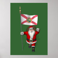 Patriotic Santa Claus Visiting Florida