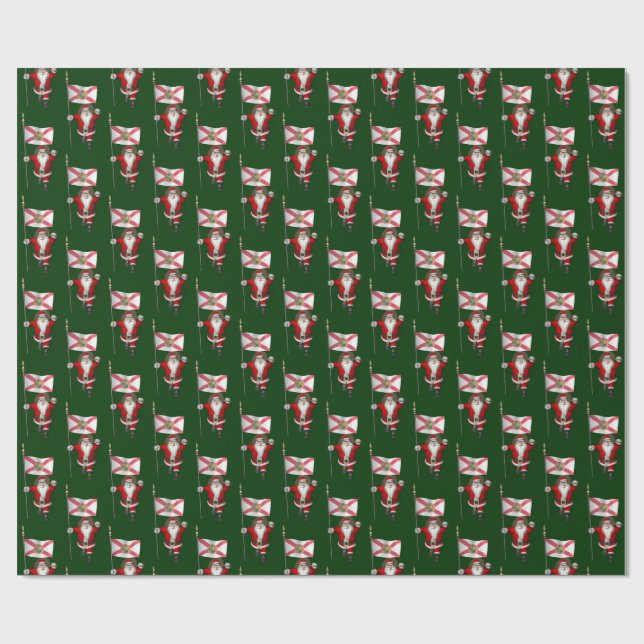 Patriotic Santa Claus Visiting Florida Wrapping Paper (Flat)