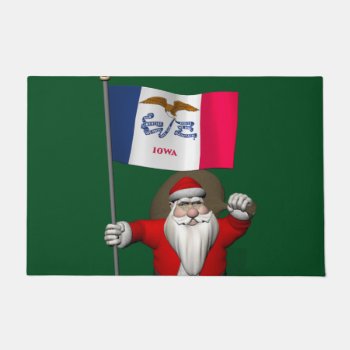 Patriotic Santa Claus Visiting Iowa Doormat by santa_claus_usa at Zazzle