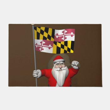 Patriotic Santa Claus Visiting Maryland Doormat by santa_claus_usa at Zazzle