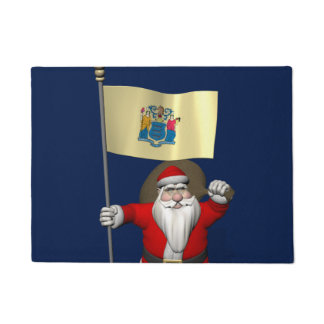 Patriotic Santa Claus Visiting New Jersey Doormat