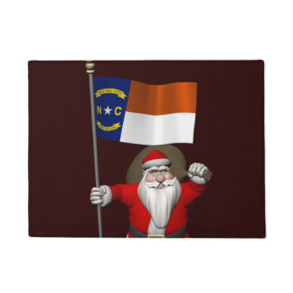 Patriotic Santa Claus Visiting North Carolina Doormat