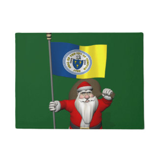 Patriotic Santa Claus Visiting Trenton New Jersey Doormat