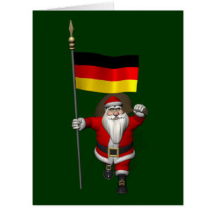 Patriotic Santa Claus With Ensign Of Germany Cards