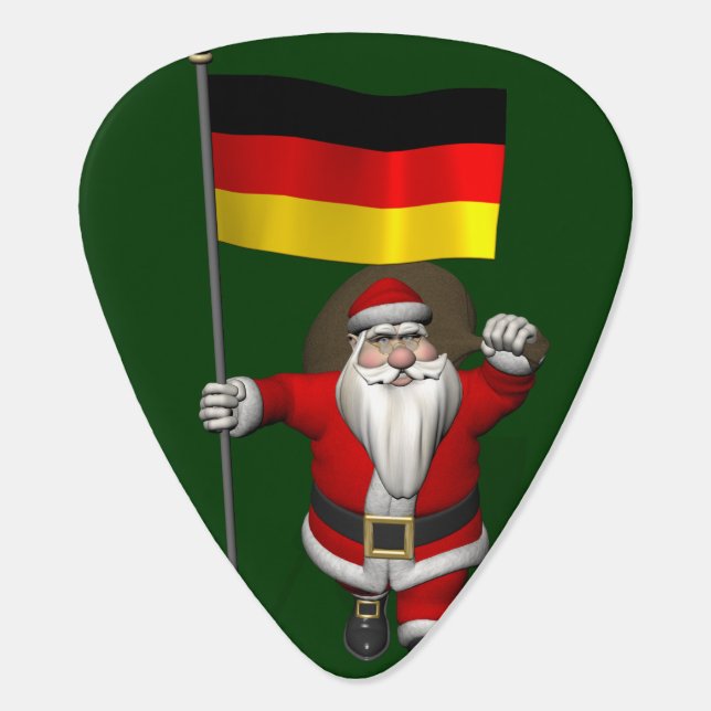 Patriotic Santa Claus With Ensign Of Germany Guitar Pick (Back)