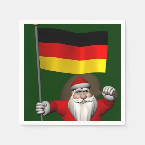 Patriotic Santa Claus With Ensign Of Germany Paper Napkins