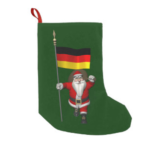 Patriotic Santa Claus With Ensign Of Germany Small Christmas Stocking