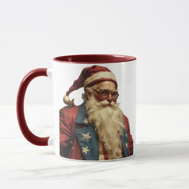 Patriotic Santa Clause Mug (Left)