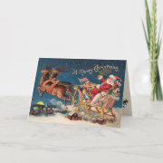 Patriotic Santa Merry Christmas Card