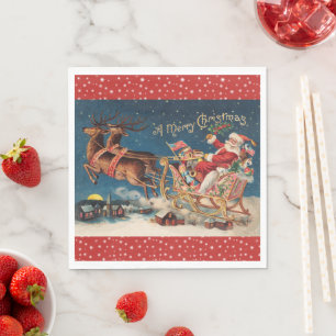 Patriotic Santa Napkins