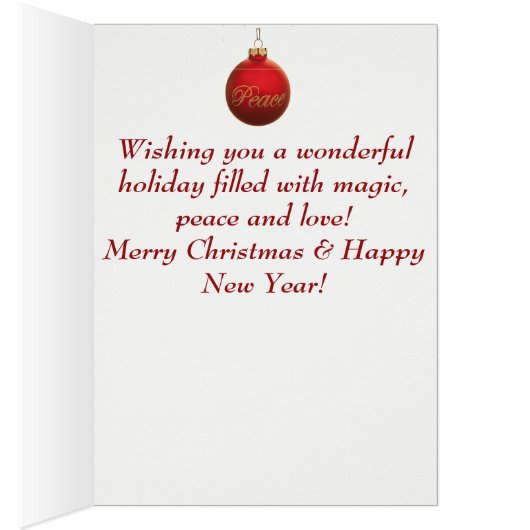 Patriotic Santa Peace Holiday Card (Inside (Right))