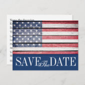 Patriotic Save the Date Postcard Invitation (Front/Back)