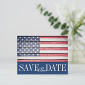 Patriotic Save the Date Postcard Invitation (Standing Front)