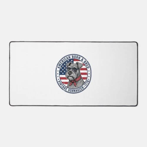 Patriotic Schnauzer Dog Vintage Desk Mat