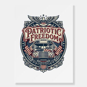 Patriotic School Bus Driver Foam Board