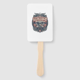 Patriotic School Bus Driver Hand Fan