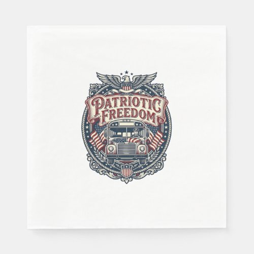 Patriotic School Bus Driver Napkins