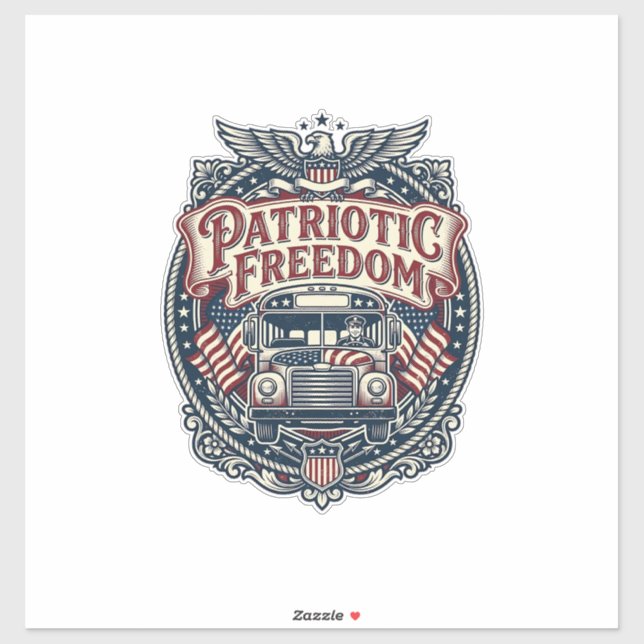 Patriotic School Bus Driver Sticker (Sheet)