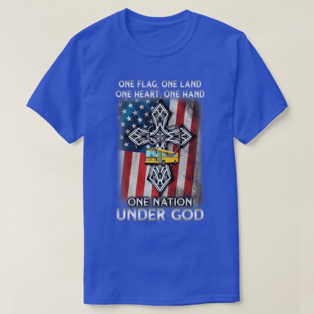 Patriotic School Bus Driver T-Shirt (Design Front)
