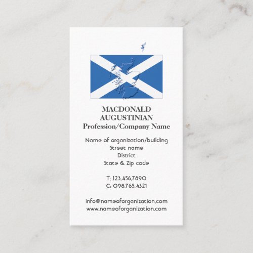 Patriotic  SCOTLAND FLAG  Photo Business Card