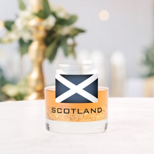 Patriotic Scottish flag custom whiskey drink glass